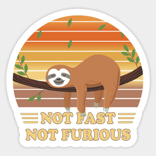 Not Fast Not Furious Sloth Sticker